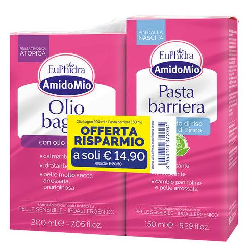 EUPHIDRA AMIDOMIO PASTA BARRIERA 150ML + OLIO BAGNO 200ML